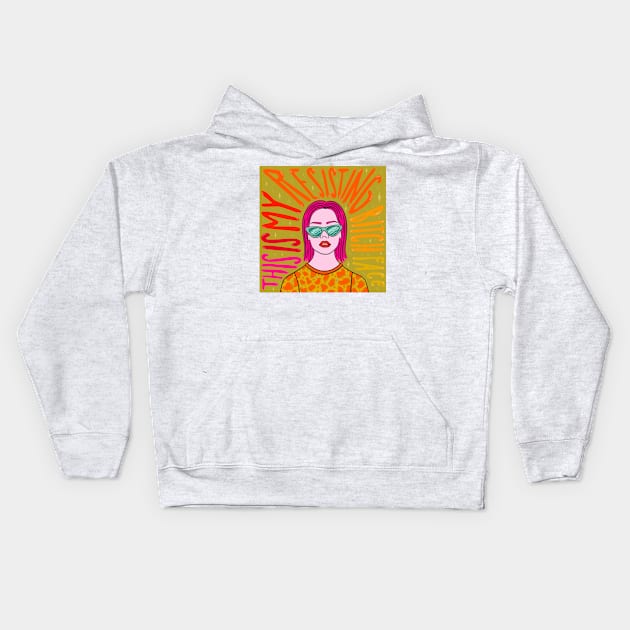 Resisting Bitch Face Kids Hoodie by Doodle by Meg